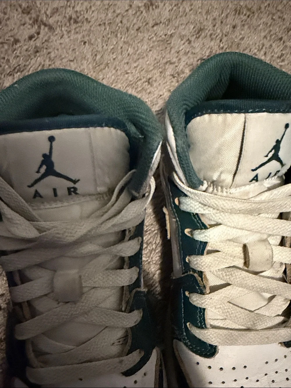 Jordan Kids Sneakers in White and Dark Green